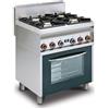 Allforfood Cucina a gas 4 fuochi con forno a gas con grill allforfood cf4/8g linea elle