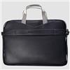 Microtech e-Bag BG14BB Borsa PC per Notebook fino a 15.6, Pelle Sintetica e Impermeabile, Scomparto Dedicato Computer, Tasche per Accessori e Penna, Tracolla Rimovibile, Fissaggio Trolley, Blu