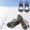 YQBFTC Ramponi per Scarponi,Ramponcini da Ghiaccio Antiscivolo,10 Borchie Neve Ghiaccio Ramponi Tacchetti Spikes per Scarponi da Alpinismo,Scarpe per Ghiaccio Trazione e Outdoor Sci in Inverno (M)