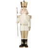 TIMSTOR Schiaccianoci Nutcracker 30,5cm Bianco Oro Poliresina Decorazione Natalizia