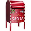 TIMSTOR Mailbox Buca delle Lettere Babbo Natale 52x28,5cm Rosso Metallo Decorazione Natalizia