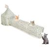 Tuzsocr Tunnel pieghevole per gatti, per porta della tenda e gatti, grande tunnel per gatti, con palla D45 x 31,5 x 64 cm, diametro 25 x 94 cm (gattino bianco)