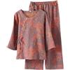 OWLONLINE Set Pigiama in Tessuto Jacquard Pigiama Kimono Giapponese Hanfu da Donna Taglia M -W12