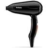 BaByliss 5344E Asciugacapelli da Viaggio 2000 W Leggero e Compatto con Manico Pieghevole, Doppio Voltaggio, Nero