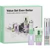 Clinique Even Better Value Set 30ml + 30ml + 30ml Set composto da gel-crema super idratante, un boost d'idratazione notte e un balsamo labbra