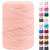 LEREATI Cordino per Borse Uncinetto, Corda Macrame 3mm x 170m Corda in Poliestere Filo Macrame, Macramè Filo Cordoncino per Borse a Uncinetto, Fai Da Te, Regalo per Maglieria (Rosa Crisantemo)