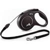 Flexi Classic XS Corda - Guinzaglio Avvolgibile Sottile - Nero - 3 Metri