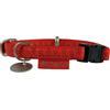Zolux Collare Regolabile Mac Leather - Raffinato per Cani Adulti - Rosso - 15 mm