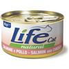Life Cat Natural Salmone e Pollo 85 gr Scatoletta Gatti