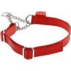 FERRIBIELLA Collare Semi-Strozzo in Nylon con Catena per Cani - Rosso, 20-60 cm