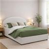 Talamo Italia - Letto matrimoniale Sofia, Letto contenitore con rivestimento in ecopelle, 100% Made in Italy, Apertura frontale, con materasso Cm 160x200 incluso, Bianco