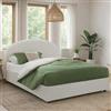 Talamo Italia Letto Matrimoniale Consolata, Letto Contenitore con Rivestimento in Ecopelle, 100% Made in Italy, Apertura Frontale, con Materasso Cm 160x190 Incluso, Bianco
