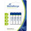 MediaRange Batterie Ni.MH HR03 AAA 1.2V RICARICABILI - MRBAT120 - Conf. 4 pz