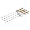 Barbecook Spiedini da Barbecue riutilizzabili, Set di 4 spiedini, Accessori per Barbecue in Acciaio Inox e Legno, 46 cm