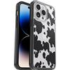OtterBox Cover per iPhone 14 Pro Max Symmetry Clear, resistente a shock e cadute, sottile, testata 3x MIL-STD 810G, protezione antimicrobica, Cow Print