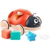 Hape - Coccinella selezionatore di Forme 12M+ | Giocattolo in Legno 2 in 1 trainabile con Guscio apribile e Forme a Incastro