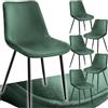 TecTake® Set 6 Sedie Sala da Pranzo Effetto Velluto, Sedie Soggiorno con Morbida Imbottitura, Seduta Ergonomica, Poltrone Velluto Versatili, Sedie Design Moderno - Verde Scuro