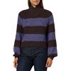 JJXX Jack & Jones Jxkelvy-Maglia a Righe Spesse con Collo Alto Maglione Lavorato, Twilight Purple/Stripes:Seal Brown, L Donna