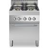 Cucina a gas 4 fuochi con forno elettrico ventilato 70x70x85 cm