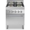 Cucina a gas 4 fuochi con forno a gas 70x70x85 cm