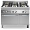 Cucina a gas 6 fuochi con forno elettrico ventilato 110x70x85 cm