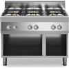 Cucina a gas 6 fuochi su vano aperto 110x70x85 cm