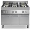 Cucina a gas 6 fuochi su vano con 3 porte a battente 110x70x85 cm