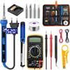 QUOTRE Saldatore Elettrico Professionale Kit,100W Saldatore a Stagno LED Temperatura Regolabile 180 ℃ ~ 520 ℃ con Interruttore ON/OFF con 5 Punte,Saldatore per Manutenzione Saldare Piccoli Elettrodomestici