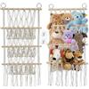 qimeyu Rete per Giocattoli di Peluche,Porta Peluches Cameretta,Contenitore per Peluche con 3 Strati,Rete Portaoggetti per Giocattoli Morbida con Nappe per Riporre Oggetti e Giocattolo Peluches