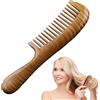 TocaFeank Pettine In Legno Di Noce | Pettini Per Capelli In Legno Di Noce | Pettine A Denti Larghi Con Manico | Strumento Per La Cura Dei Capelli Con Pettini Fatti A Mano Antistatici