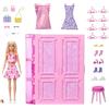 Barbie - Armadio dei Sogni, playset con bambola bionda alla moda, armadio largo 90+ cm con 25 vestiti e accessori, 3 look completi inclusi, giocattolo per bambini, 3+ anni, HXD58