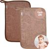 MIMUSELINA Set 2 Asciugamani Asilo Bambina in Cotone di Spugna Assorbente - Riutilizzabili, 35 x 23 cm con Grammatura di 450 gr (Sabbia/Marrone)