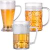 WDOPEN Tazza da birra classica in acrilico infrangibile, realizzata in plastica infrangibile e ideale per interni ed esterni, riutilizzabile, trasparente (set da 3)