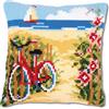 VERVACO Kit Cuscino Punto Croce in Spiaggia Set Ricamo Principianti Cuscini Gobelin Decorativi ca. 40 x 40 cm Accessori per Lavoretti Creativi DIY Casa Decor Hobby Adulti Cross Stitch