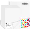 Memoking Carta Termica A4 per Stampante - 210 x 297 mm Compatibile con Phomemo, TATTMUSE A285M/M08F/M832/M833/M834/M835 Stampante Termica, ad Asciugatura Rapida per Contratto, Foto, Compiti a Casa, 200 fogli