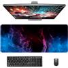 Giecy Tappetino mouse XXL gaming,Mousepad 900 x 400mm, tappetino scrivania grande dimensioni con base in gomma antiscivolo per tastiera, PC(Fiamma)