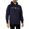 GANT Felpa con Cappuccio Stampata, Blu-Evening Blue, M Uomo