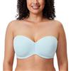 DELIMIRA Reggiseno a Fascia Multifunzione Donna Minimizer Senza Imbottitura con Ferretto Blu Bambino 5F