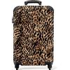NoBoringSuitcases.com bagaglio a mano, trolley, valigia da 10 kg, rigida, leggera, valigie da viaggio per cabina, aereo, con 4 ruote girevoli, manico estensibile, 55x40x20 cm, Motivo leopardato scuro