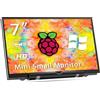HAMTYSAN 7'' Display Raspberry Pi, Mini Monitor HDMI 800x480 con doppio altoparlante, schermo LCD per Raspberry Pi 4/3/2/Zero/B/B+ Win11/10/8/7 (non touch)