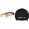 ARENA Unisex - Adulto Cobra Ultra Swipe Mr (Yell-Pink) Swim Goggles, Multicolore, 1 & Classic Silicone, Cuffia Unisex Adulto, Nero (Black-Silver), Taglia Unica