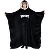 Fortnite Felpa Oversize Bambino Ragazzi 14+ Cappuccio Coperta Indossabile Extra Lungo Poncho Pile Giocatore Regali Bambini (Nero Lungo Adolescenti 14+)
