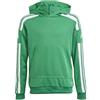 adidas Squadra 21 Hooded Track Top, Felpa con Cappuccio Unisex-Bambini e Ragazzi, Team Green/White, 128