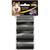 FLOCKY Rotolini Igienici Economici - Sacchetti per Deiezioni Cani - Nero - 4 Rotoli