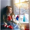 Komar Disney - Adesivo per finestra Frozen Snowflake - dimensioni 30 x 30 cm, 2 fogli - cameretta dei bambini, decorazione per finestra, colorato