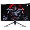 LC-Power 27 Monitor da Gioco Eccezionale - 165Hz 1ms HDR Flicker-Free Anti-Blu Low Curvatura 1500R Connessioni Multiple Garanzia 3 Anni