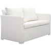 NATERIAL Divano da giardino con cuscino bianco e braccioli Luma NATERIAL da 2 posti, struttura in alluminio seduta in alluminio bianco, L 138 x H 79.5 x P 78.5 cm