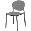 Generico Sedia da Interno in Plastica Eloise Colore Grigio