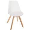 Atmosphera Sedia da Interno Baya colore Bianco con Gambe in Faggio