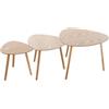 Generico Set 3 Tavolini da Interno Mileo Colore Legno Naturale